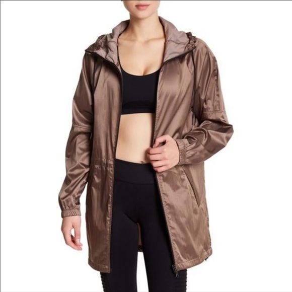 Zella Jackets & Blazers - Zella Water Resistant Hooded Anorak bronze XL